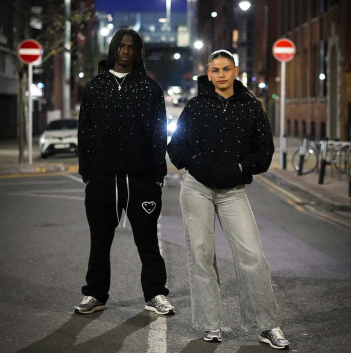 CALMI Rhinestone Galaxy Hoodie