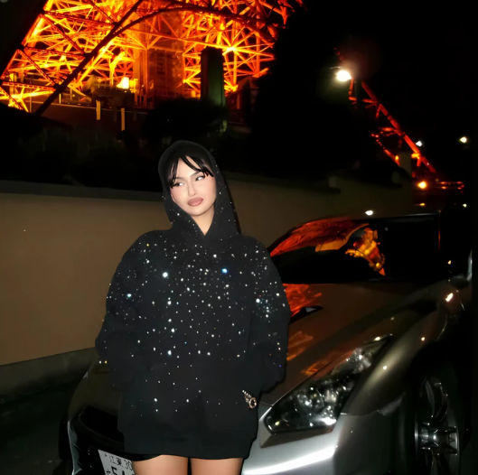 CALMI Rhinestone Galaxy Hoodie