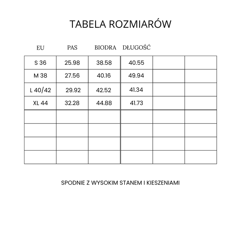 Spodnie z wysokim stanem i kieszeniami