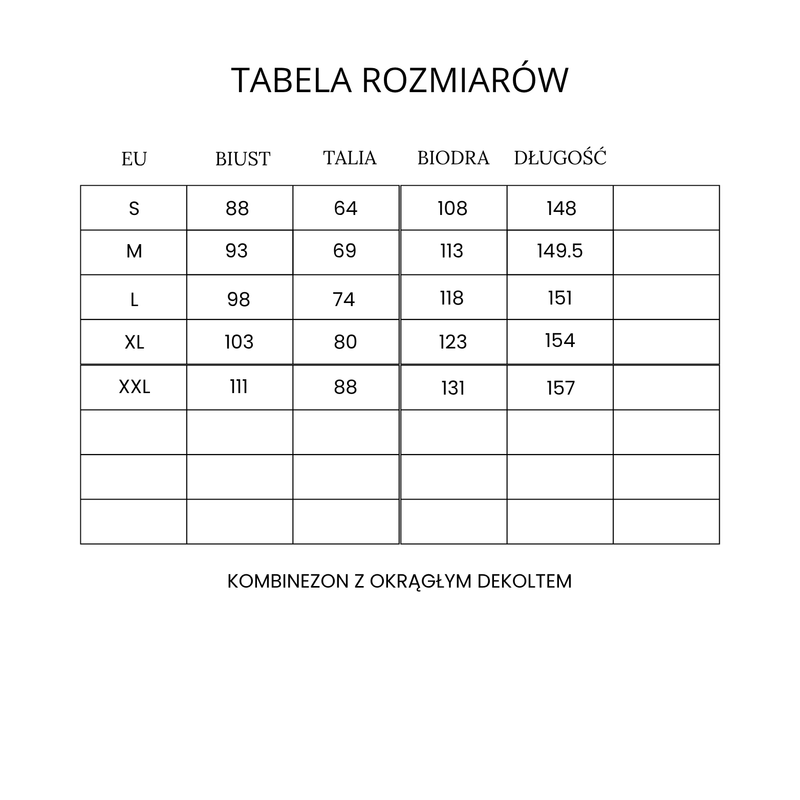 Kombinezon z okrągłym dekoltem